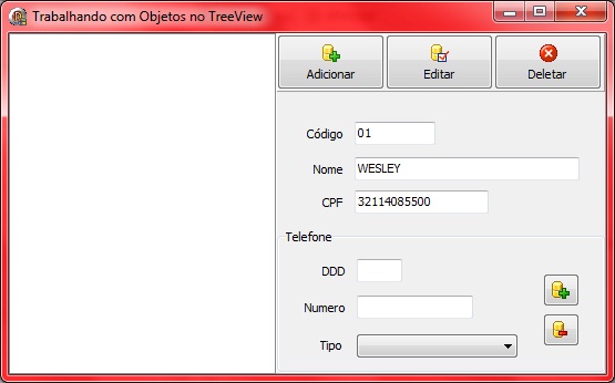 Itens do formulário